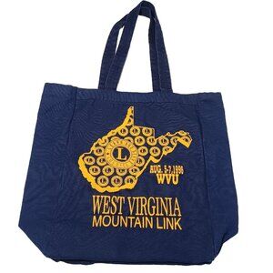 West Virginia Lions Club Tote Bag Mountain Link Canvas Reusable Shopping Vtg WVU